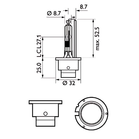 ➤ Лампа ксенонова D2R 85V 35W P32d-3 WhiteVision gen2 5000K (вир-во Philips) 85126WHV2S1