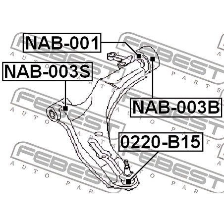 0220-B15 Опора кульова NISSAN ALMERA 00 - перед. міст із двох сторін (Вир-во FEBEST) фото від Мотор-Агро Харків Україна
