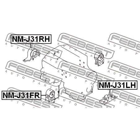 NM-J31RH Подушка двигуна права NISSAN MURANO Z50 2002-2007 (вир-во FEBEST) фото від Мотор-Агро Харків Україна