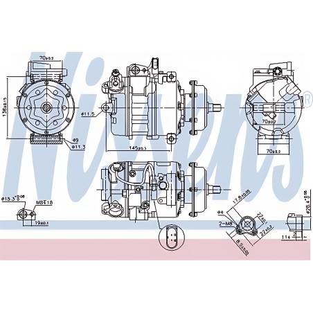 ➤ Компресор кондиціонера VW-TRANSPORTER T5 (без муфти) (Nissens) 890635