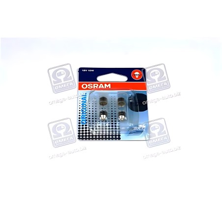 ➤ Лампа софітна допоможе. освітлення C10W 12V 10W SV8.5-8 (2 шт) blister (вир-во OSRAM) 6438-2BL