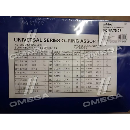 ➤ Набір кілець ущільнювальних чорні 407 шт.(RIDER) RD 97.70.27