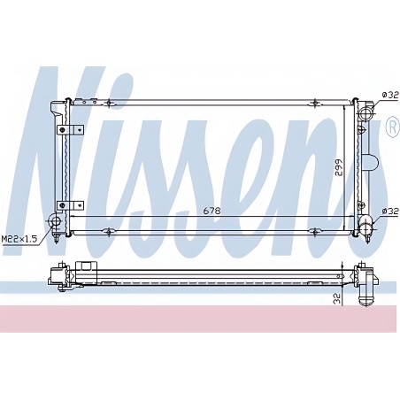 ➤ Радіатор охолодження SEAT TOLEDO I (1L) (91-) 1.6-2.0i (вир-во Nissens) 640041