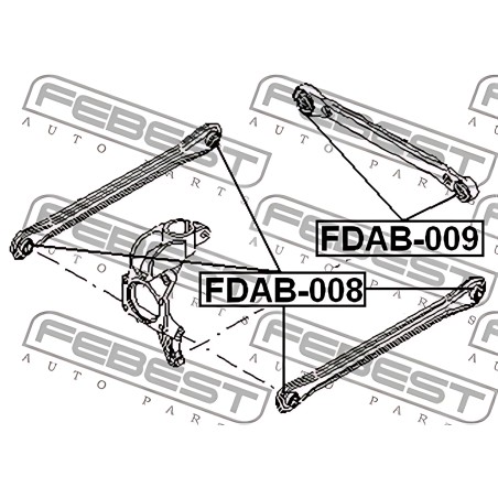 FDAB-008 Сайлентблок важеля FORD FOCUS II, KUGA, MONDEO III 00- задн. міст низ (Вир-во FEBEST) фото від Мотор-Агро Харків Україн