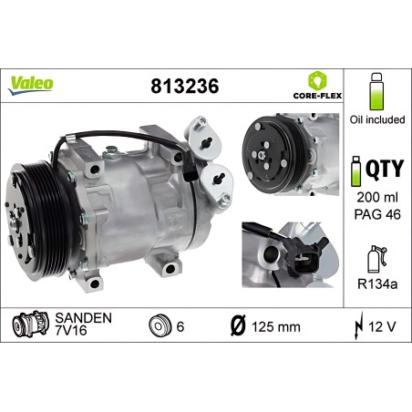 813236 Компресор кондиціонера Ford Focus II (2004-2012) (вир-во Valeo) фото від Мотор-Агро Харків Україна