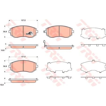 ➤ Колодка гальм. диск. SUBARU LEGACY IV передн. (вир-во TRW) GDB3371
