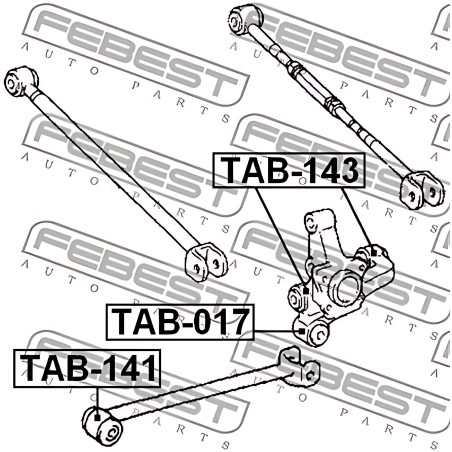 TAB-017 Сайлентблок важеля TOYOTA CAMRY, LEXUS ES 91- задн. міст із двох сторін (Вир-во FEBEST) фото від Мотор-Агро Харків Украї