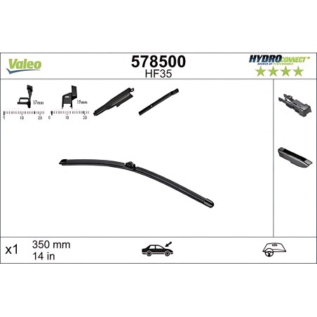 578500 Щітка склоочис. 350 мм HYDROCONNECT (вир-во Valeo) фото від Мотор-Агро Харків Україна