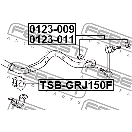 TSB-GRJ150F Втулка стабілізатора TOYOTA FJ, LAND CRUISER 06-перед. міст (Вир-во FEBEST) фото від Мотор-Агро Харків Україна