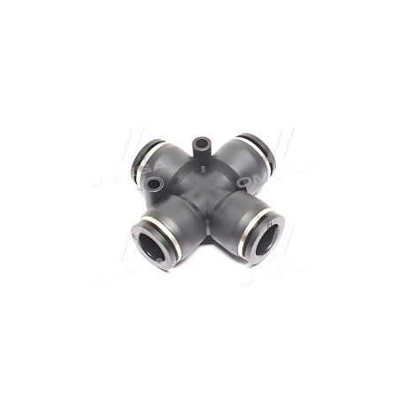 RD 83.17.70 З'єднувач пневматичний цанговий X-подібний 12-12-12-12 пластик 2 отвори кріплення по прямій (RIDER) фото від Мотор-А