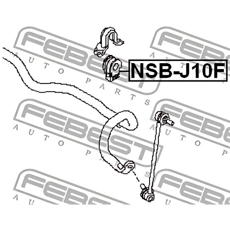 NSB-J10F Втулка стабілізатора NISSAN JUKE, X-TRAIL, QASHQAI 07-перед. міст (Вир-во FEBEST) фото від Мотор-Агро Харків Україна