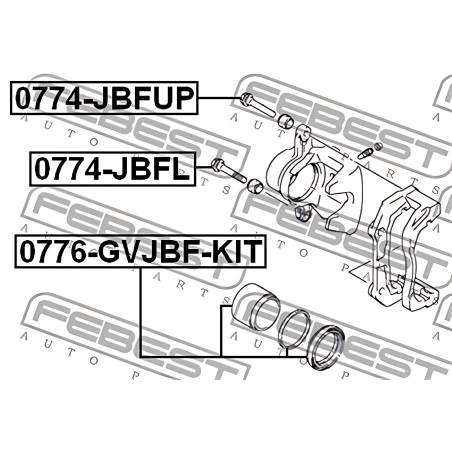 0774-JBFL Втулка направляюча супорта передн. SUZUKI GRAND VITARA 2006-2014 (вир-во FEBEST) фото від Мотор-Агро Харків Україна