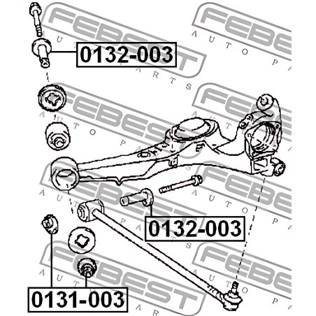0131-003 Гайка з ексцентриком TOYOTA RAV4 94-05 (Вир-во FEBEST) фото від Мотор-Агро Харків Україна