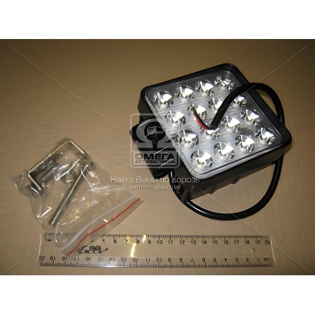 ➤ Фара LED квадратна 48W, 16 ламп, 108*128мм, 3300Lm вузький промінь 9-32V 6000K (LITLEDA, JUBANA) 453701051