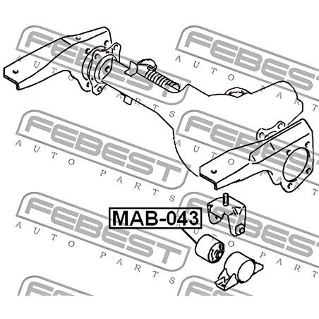 MAB-043 САЙЛЕНБЛОК ПЕРЕДНІЙ ПОДУШКИ ДИФЕРЕНЦІАЛУ MITSUBISHI PAJERO V20-40 (FEBEST) фото від Мотор-Агро Харків Україна