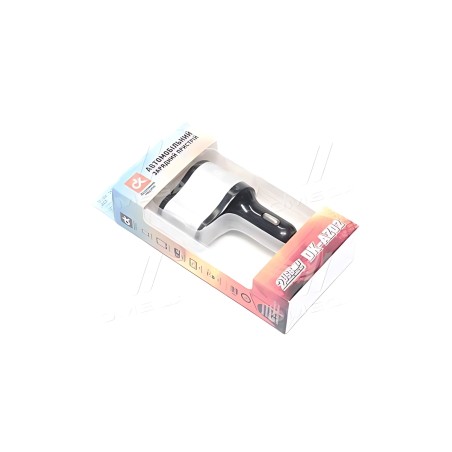 DK-AZ02 Автомобільний зарядний пристрій 2USB (12 / 24V - 5V 2,1A) і прикурювач (12/24 -5A 60W) ДК фото від Мотор-Агро Харків Укр