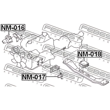 NM-017 ПОДУШКА ДВИГУНА ПЕРЕДНЯ NISSAN (вир-во FEBEST) фото від Мотор-Агро Харків Україна