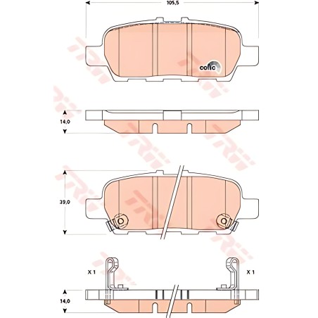 GDB3508 Колодка гальм. диск. NISSAN QASHQAI, X-TRAIL 07- задн. (вир-во TRW) фото від Мотор-Агро Харків Україна