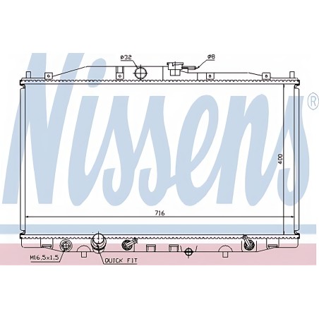 ➤ Радіатор охолодження HONDA ACCORD VII (CL, CM) (03-) 2.4 i 16V (вир-во Nissens) 68112