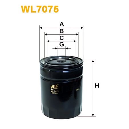 ➤ Фільтр масляний двигуна OPEL ASCONA OP531/WL7075 (вир-во WIX-FILTERS UA) WL7075