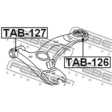 TAB-126 Сайлентблок важеля TOYOTA RAV 4 II 00-05 перед. міст ззаду (Вир-во FEBEST) фото від Мотор-Агро Харків Україна