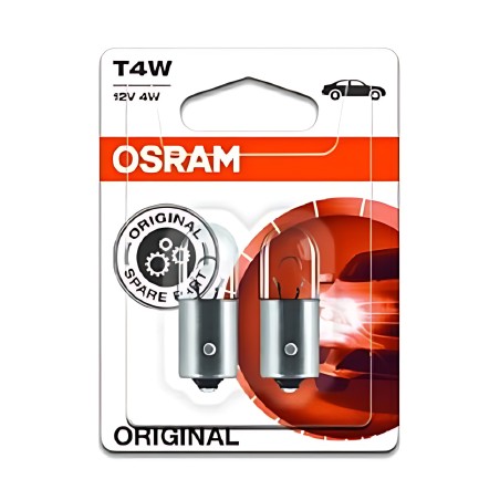 ➤ Лампа допоміжн. освітлення Т4W 12V 4W ВА9s (2 шт) blister (вир-во OSRAM) 3893-2BL