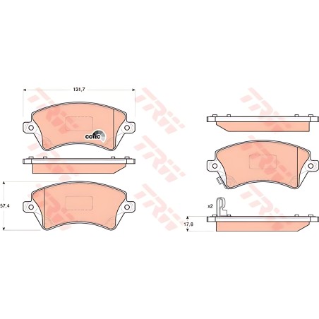 ➤ Колодка гальм. диск. TOYOTA COROLLA (_E11_), COROLLA (_E12U_, _E12J_) передн. (вир-во TRW) GDB3288