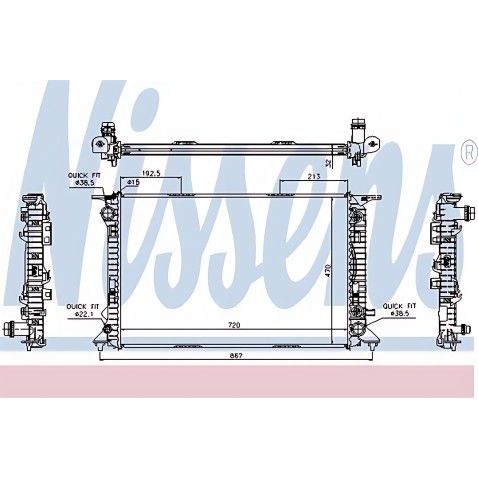 60318 Радіатор охолодження A4/A5/Q5 32i/27TD/30TD AT (вир-во Nissens) фото від Мотор-Агро Харків Україна