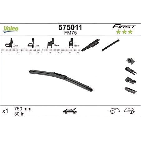 ➤ Щітка склоочис. 750 безкаркасна First Multiconnection (вир-во Valeo) 575011