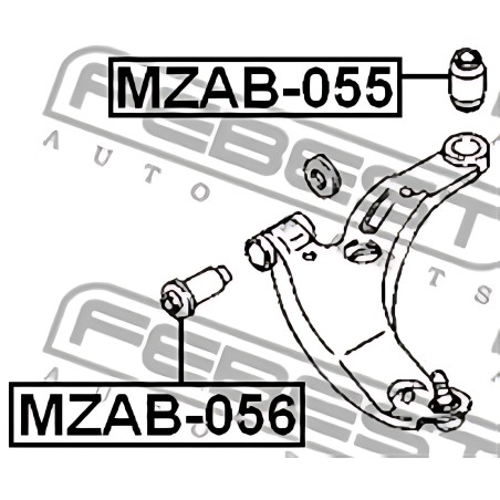 MZAB-055 Сайлентблок важеля MAZDA 323 VI 98-04 перед. міст низ(Вир-во FEBEST) фото від Мотор-Агро Харків Україна