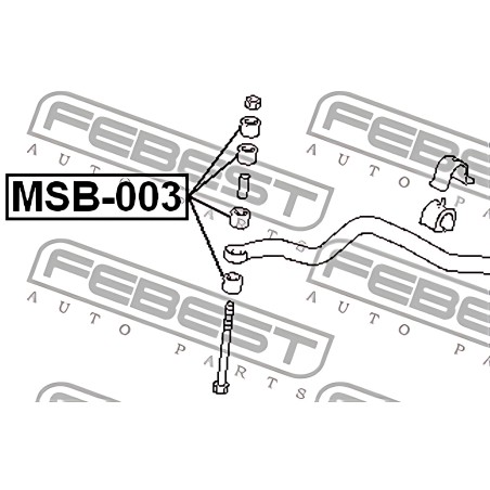 MSB-003 Втулка стабілізатора MITSUBISHI LANCER VI-VII-VIII, COLT V 95- перед. міст (Вир-во FEBEST) фото від Мотор-Агро Харків Ук