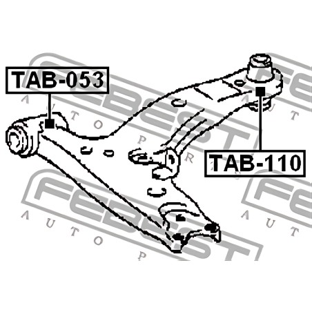 TAB-110 Сайлентблок важеля TOYOTA COROLLA 92-02 перед. міст низ (Вир-во FEBEST) фото від Мотор-Агро Харків Україна
