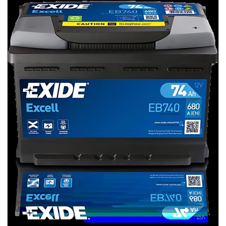 ➤ Акумулятор 74Ah-12v Exide EXCELL (278х175х190), R, EN680 EB740