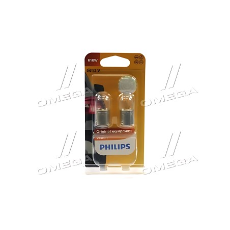 ➤ Лампа розжарювання R10W 12V 10W BA15s 2шт blister (вир-во Philips) 12814B2