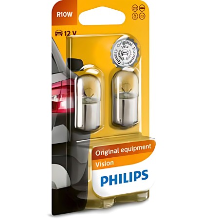 ➤ Лампа розжарювання R10W 12V 10W BA15s 2шт blister (вир-во Philips) 12814B2