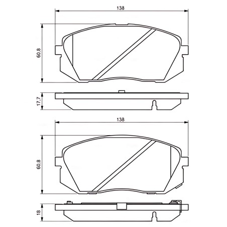 ➤ Колодка гальм. диск. HYUNDAI ix35 передн. (вир-во Bosch) 0986494559