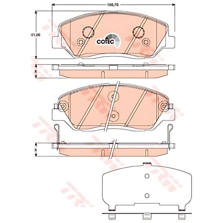 ➤ Колодка гальм. диск. HYUNDAI SANTA FE, передн. (вир-во TRW) GDB3418