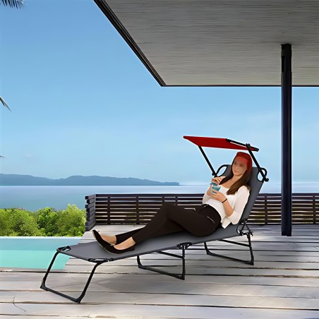 ➤ Шезлонг із козирком \"Luxury bed\" AXXIS ax-1215