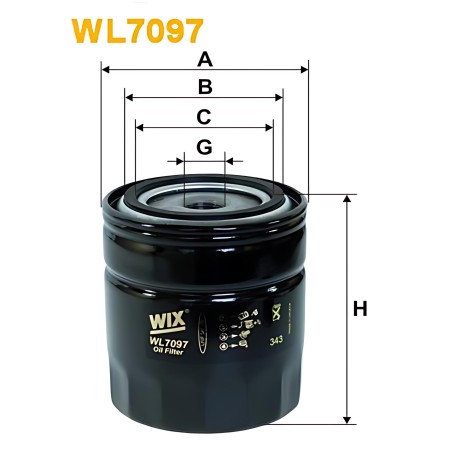 ➤ Фільтр масляний двигуна Toyota, Wolga WL7097/OP550 (вир-во WIX-FILTERS UA) WL7097