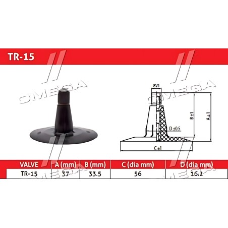 ➤ Камера 6,00-16 TR-15 (Kabat) DR16550600TR15KBK