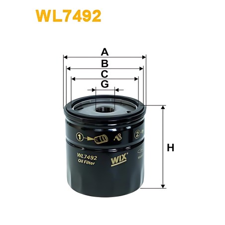WL7492 Фільтр масляний FORD RANGER 2.5-3.0 TDCI 06-12, MAZDA BT-50 CD 2.5 06- (вир-во WIX-FILTERS) фото від Мотор-Агро Харків Ук