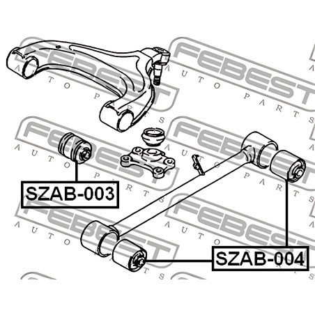 SZAB-004 Сайлентблок важеля SUZUKI VITARA, GRAND VITARA, JIMNY 88 - задн. міст (Вир-во FEBEST) фото від Мотор-Агро Харків Україн