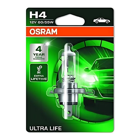 ➤ Лампа фарна H4 12V 60/55W P43t ULTRA LIFE 1шт.blister (вир-во OSRAM) 64193ULT-01B