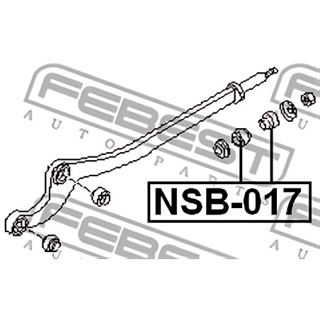 NSB-017 Сайлентблок важеля NISSAN PATROL GR 88 перед. міст нижн. позаду (Вир-во FEBEST) фото від Мотор-Агро Харків Україна