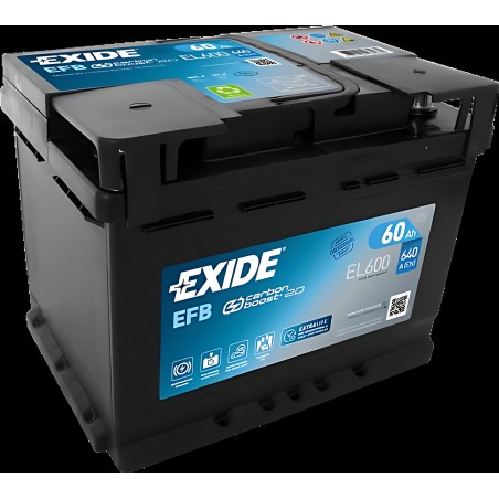 ➤ Акумулятор 60Ah-12v Exide EFB (242х175х190), R, EN640 EL600