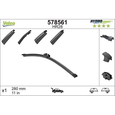 ➤ Щітка склоочис. 280 мм скла заднього HYDROCONNECT (вир-во Valeo) 578561