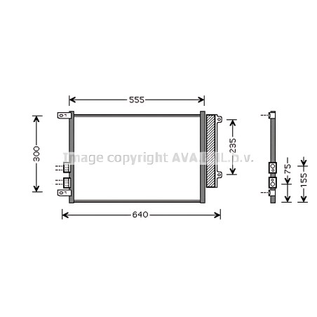 ➤ Конденсатор кондиціонера MERCEDES GL,ML-CLASS W 164 (06-) (вир-во AVA) MS5406D