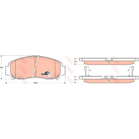 GDB3268 Колодка гальм. диск. HONDA CIVIC, FR-V передн. (вир-во TRW) фото від Мотор-Агро Харків Україна