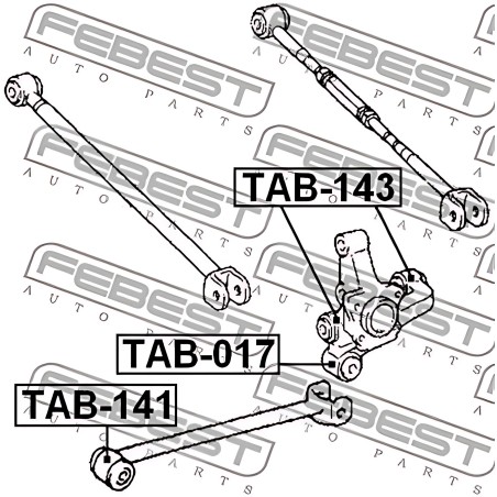 TAB-141 Сайлентблок важеля TOYOTA CAMRY, COROLLA 91-08 задн. міст (Вир-во FEBEST) фото від Мотор-Агро Харків Україна