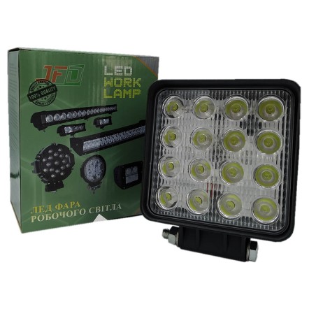 48W/60 (16x3W/широкий промінь,квадратна)3120 lm LED Фара робоча JFD-1052 57мм(GF-016Z03С)(уп-26шт.)